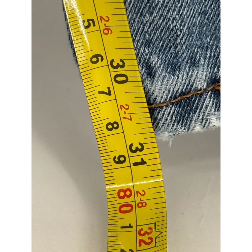 Levis 505 Mens Straight Leg Jeans Medium Wash Blue Denim Pants Sz W34 L32